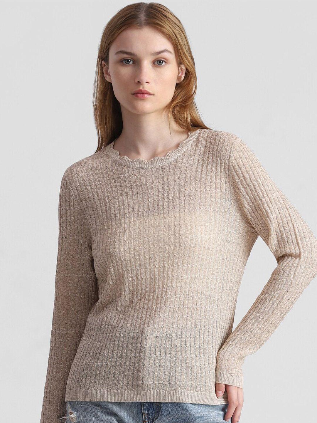 only cable knit long sleeves pullover sweater