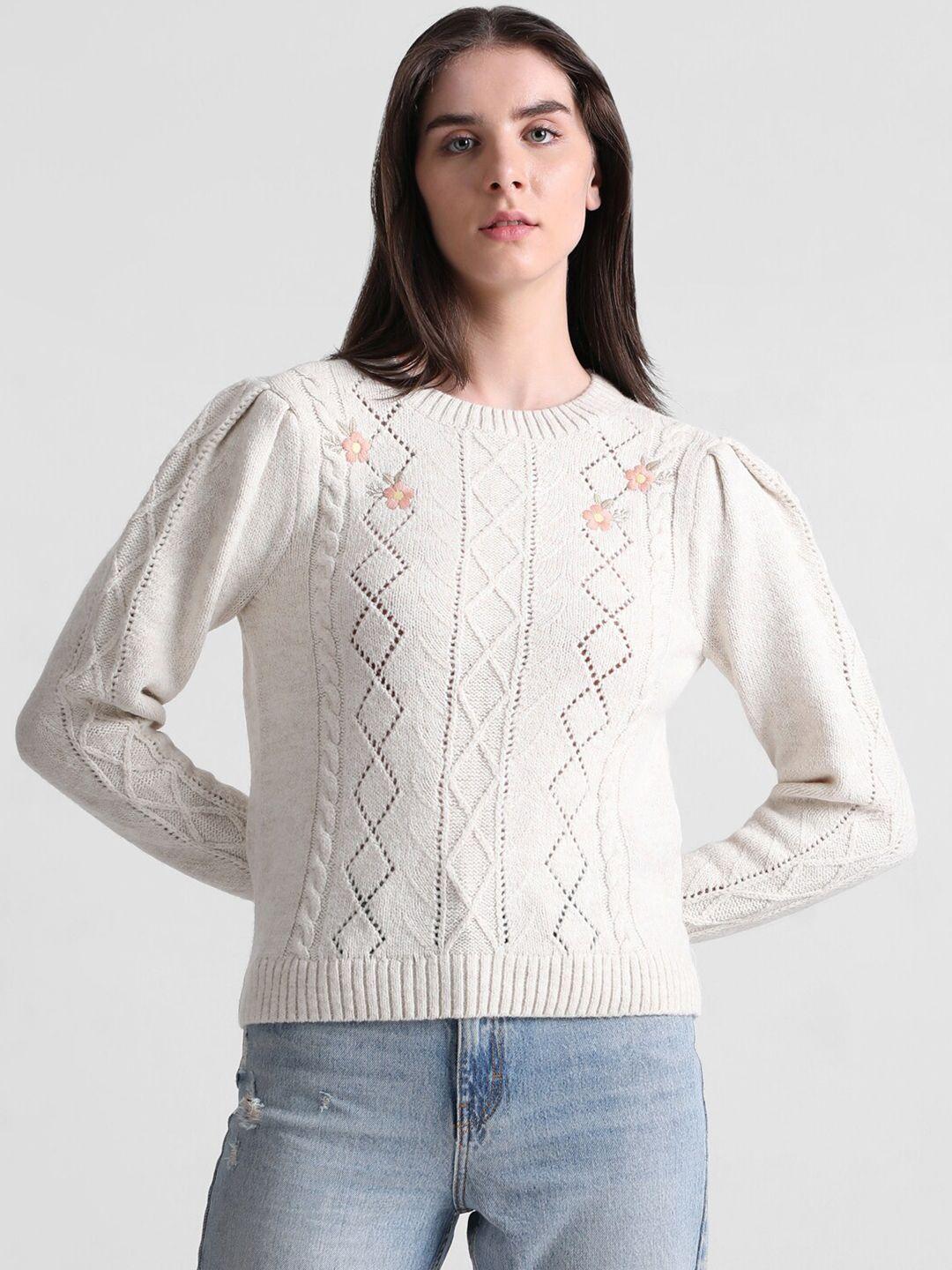 only floral embroidered detail pullover