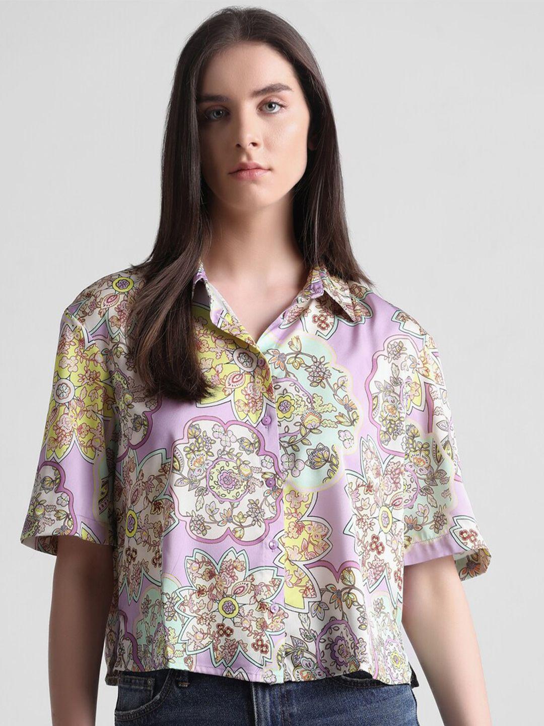 only floral printed opaque casual shirt