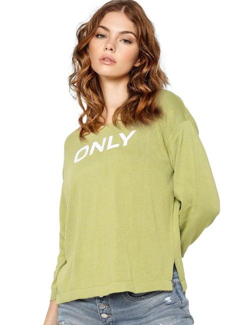 only green              graphic print pullover