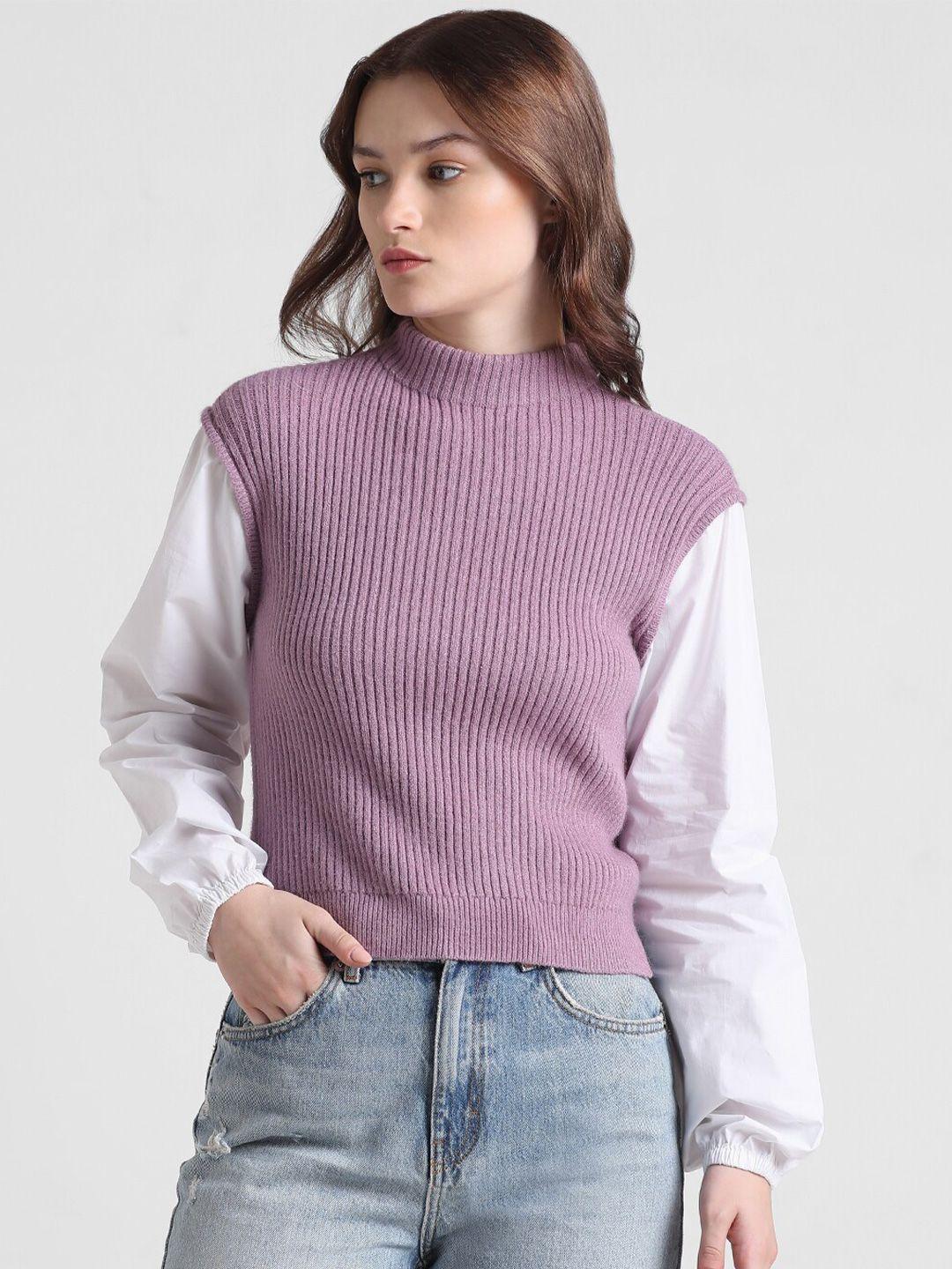 only jdysaga l/s self-design high neck sweater vest