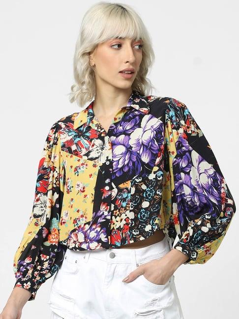 only multicolor floral print shirt