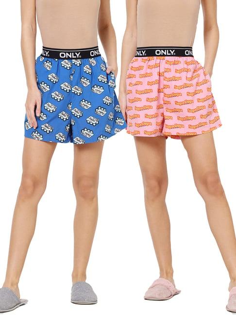 only multicolor printed boxer shorts (pack of 2)
