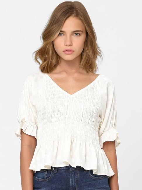 only off white peplum top