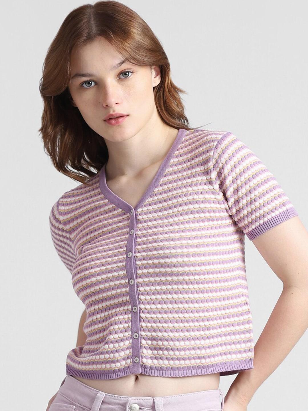 only onld bloom striped pure cotton crop top
