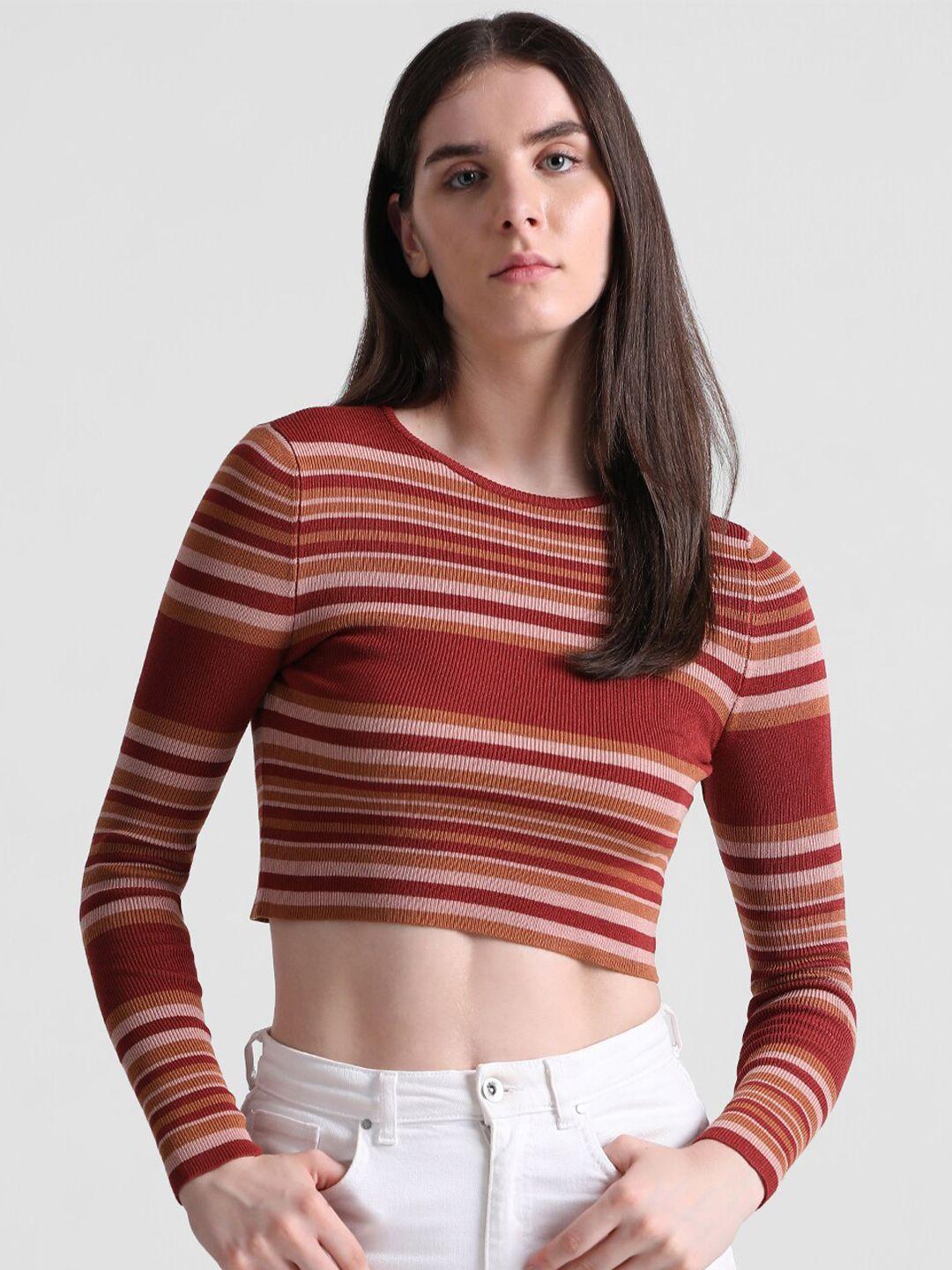 only onlmeddi ls str striped long sleeves crop pullover