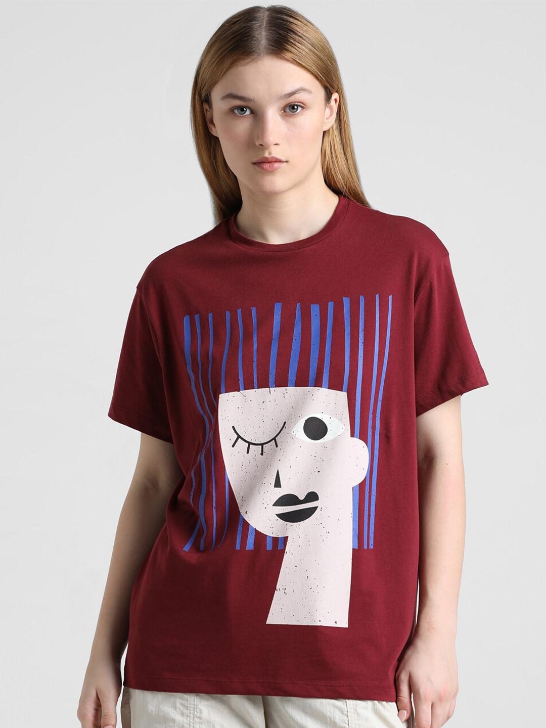 only onltira lucy ss graphic printed pure cotton t-shirt