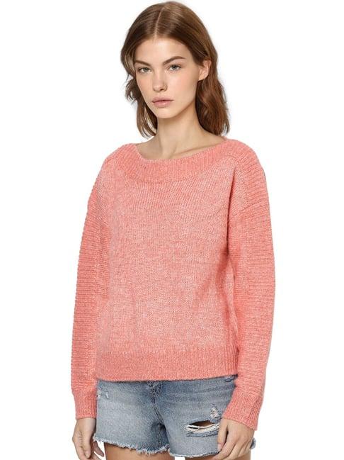 only peach full sleeves pullover