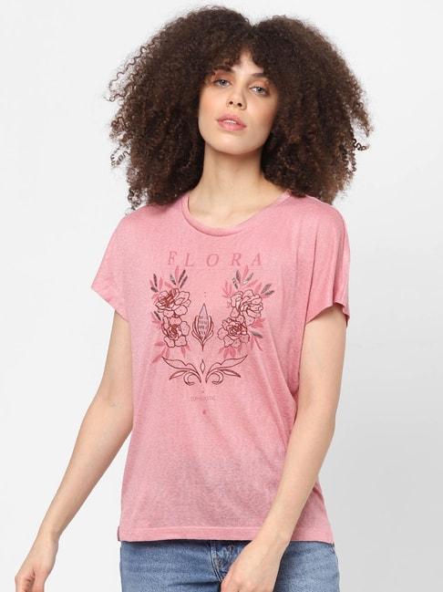 only pink embroidered t-shirt