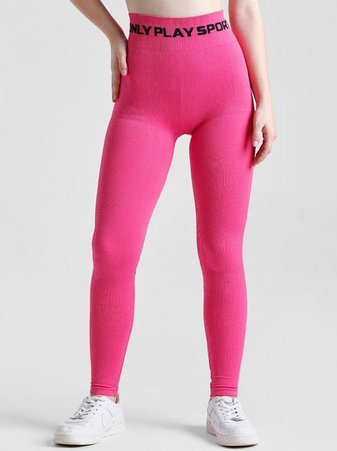 only pink regular fit high rise tights