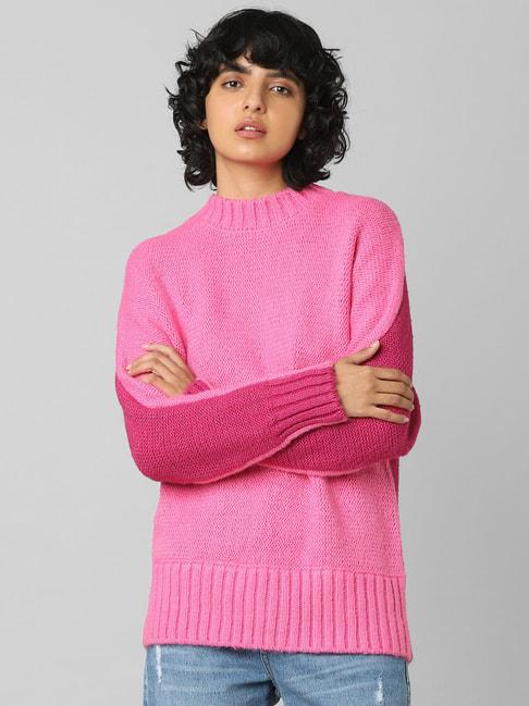 only pink round neck pullover