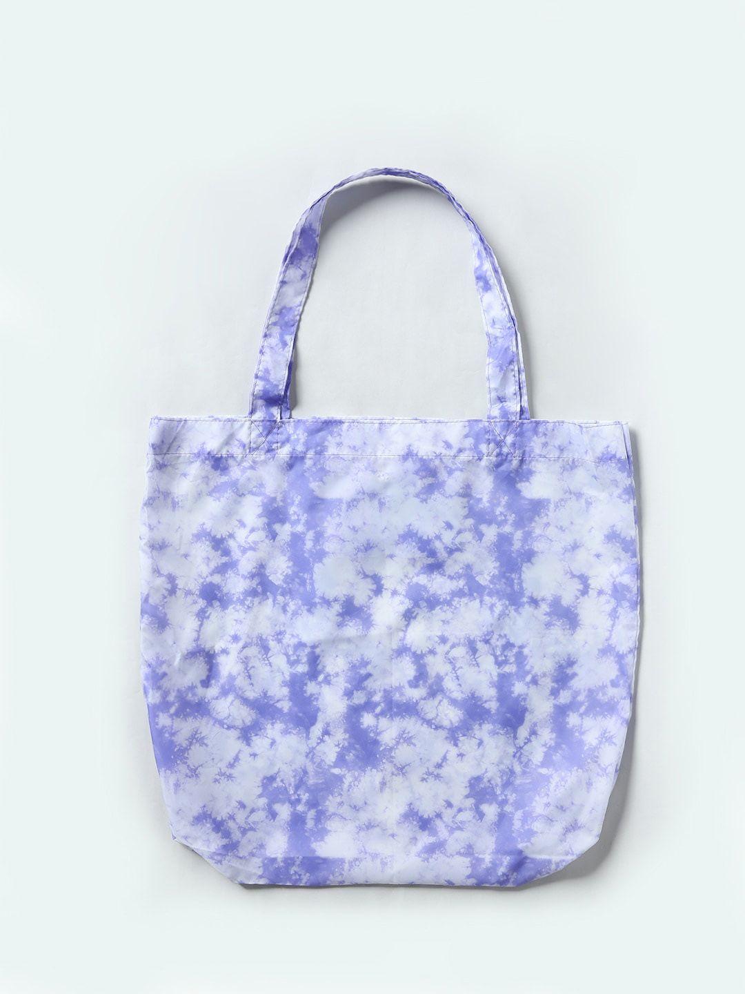 only purple & white oversized shopper tote bag