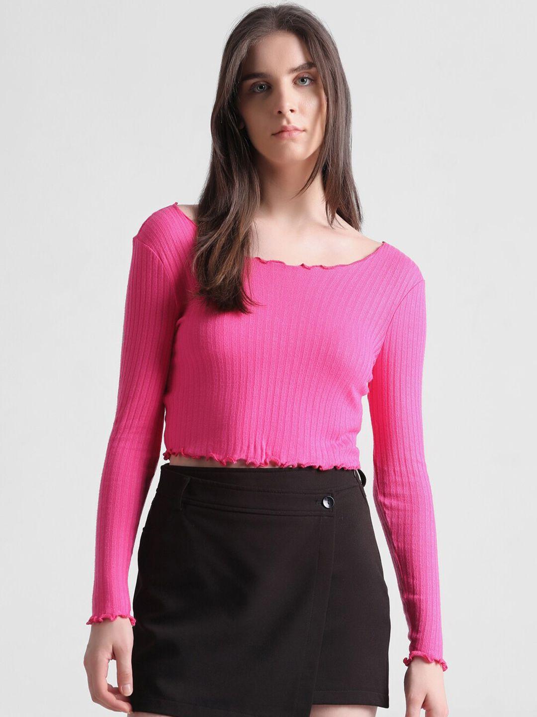 only ribbed crop fitted top