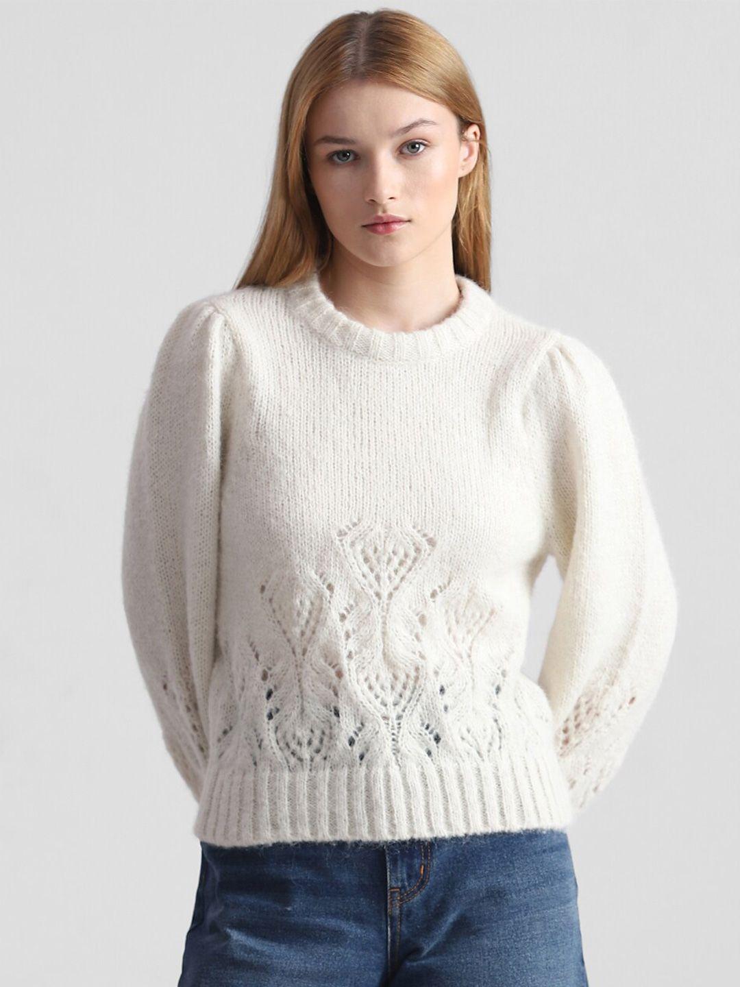 only self design open knit pullover