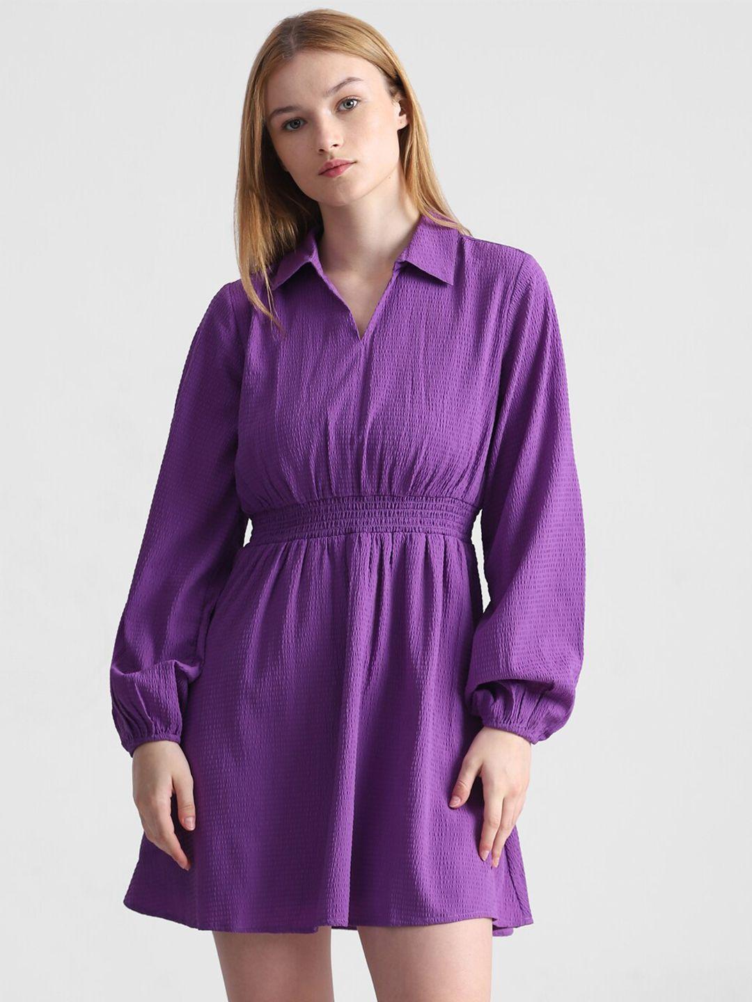 only shirt collar fit & flare dress