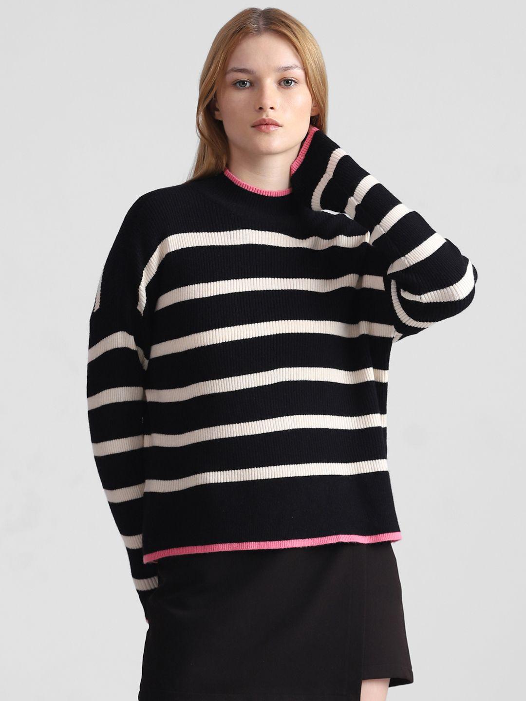 only striped round neck pullover