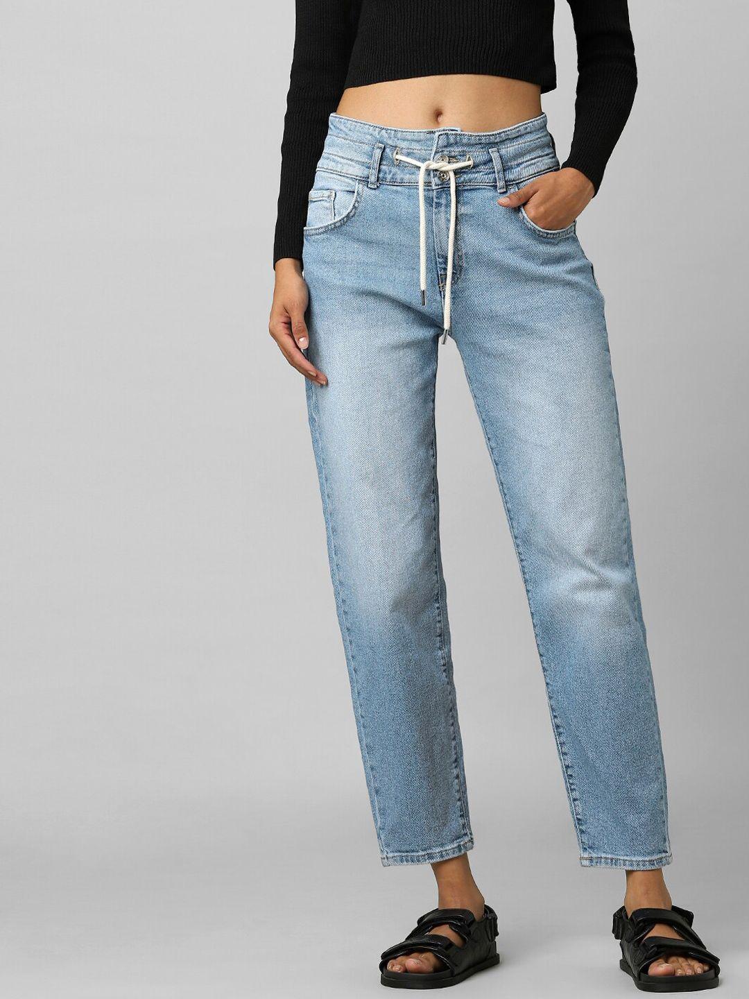 only women blue high-rise heavy fade jeans