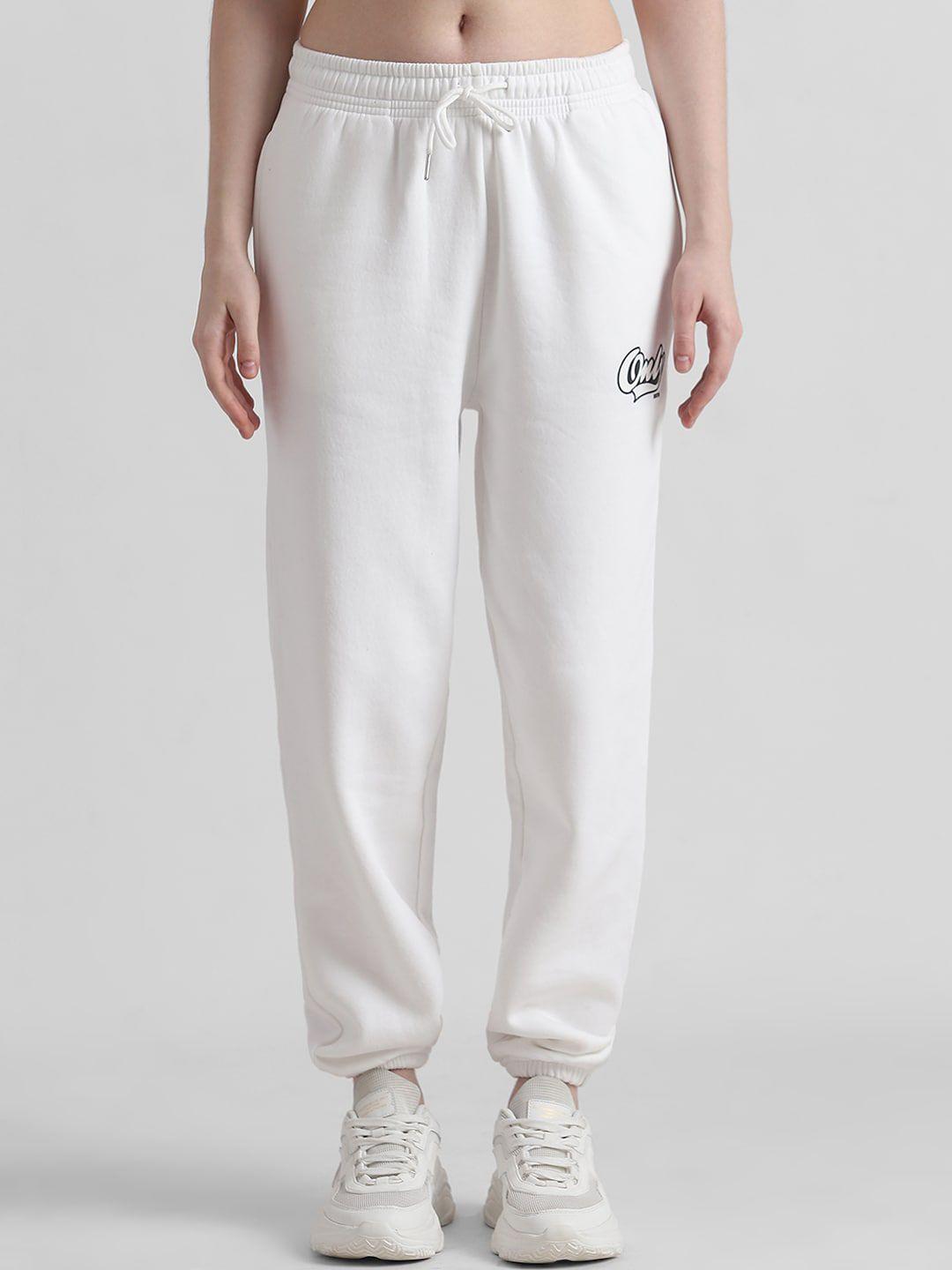 only women brand logo printed cotton relaxed fit joggers