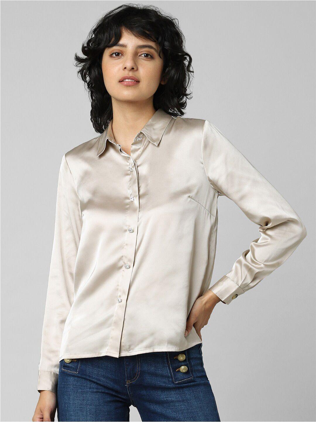 only women cuffed sleeves casual shirt