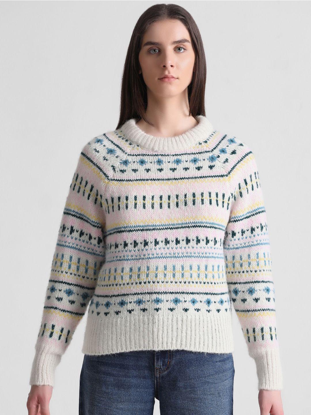 only women geometric pullover sweater