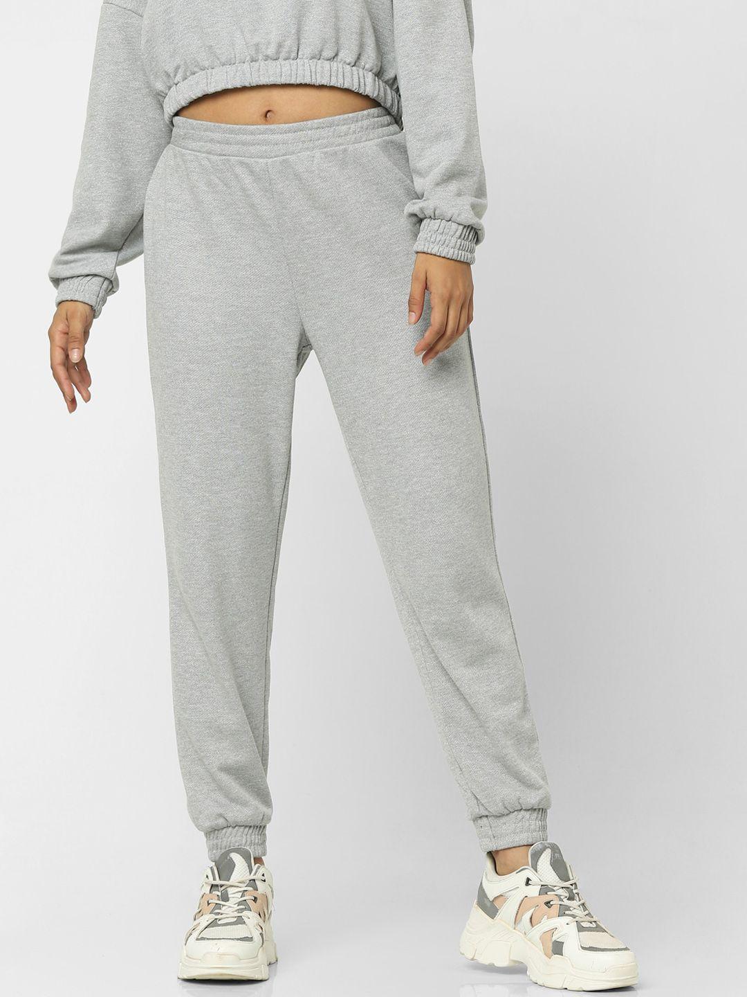 only women grey solid joggers