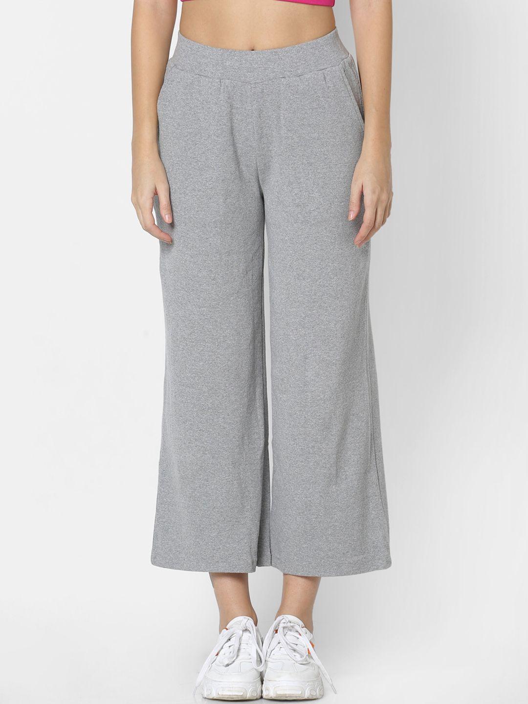 only women grey solid track pants