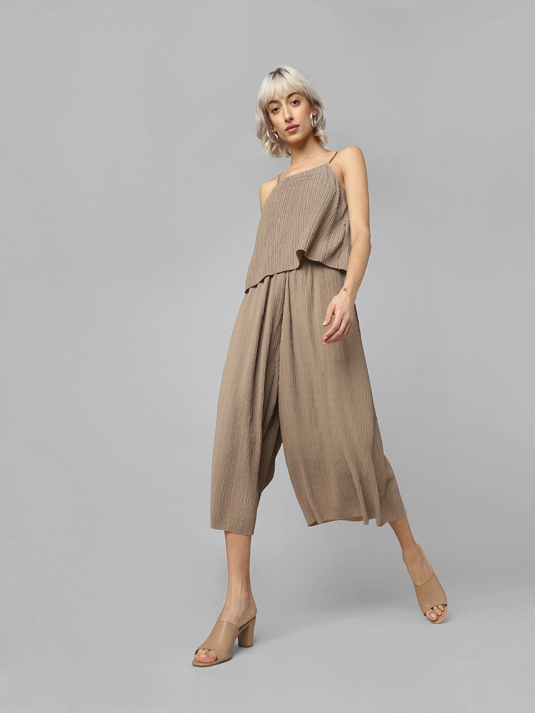 only women loose fit plain culottes trousers