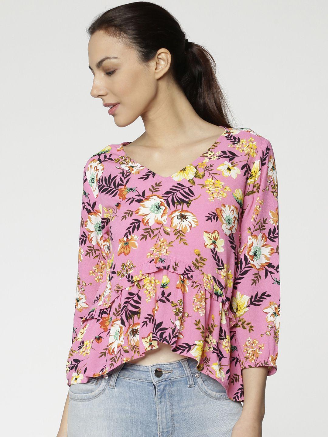 only women pink printed top