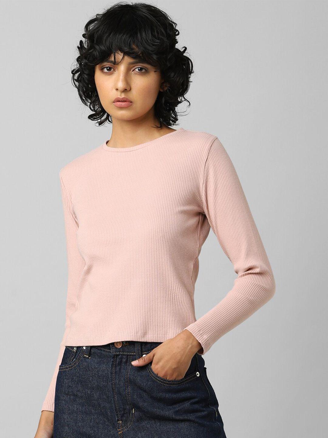 only women pink slim fit t-shirt