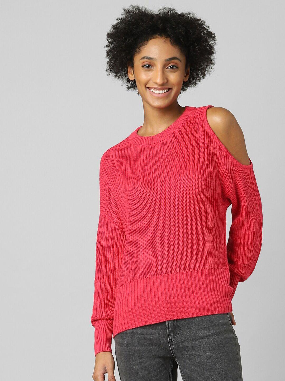 only women pink striped pullover