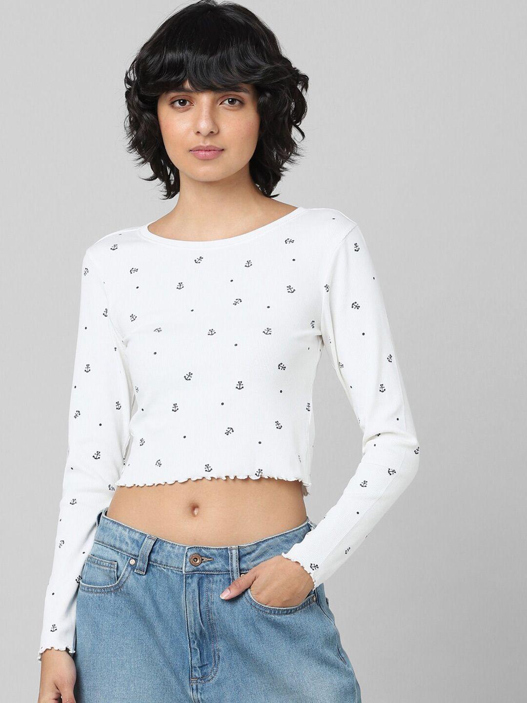 only women printed crop cotton t-shirt