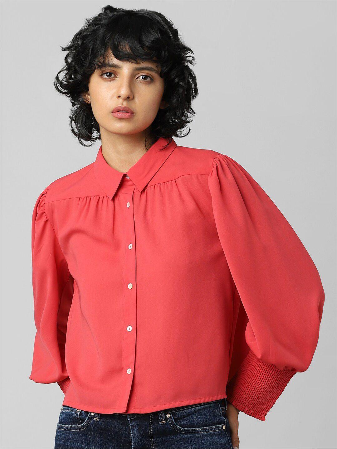 only women red casual shirt