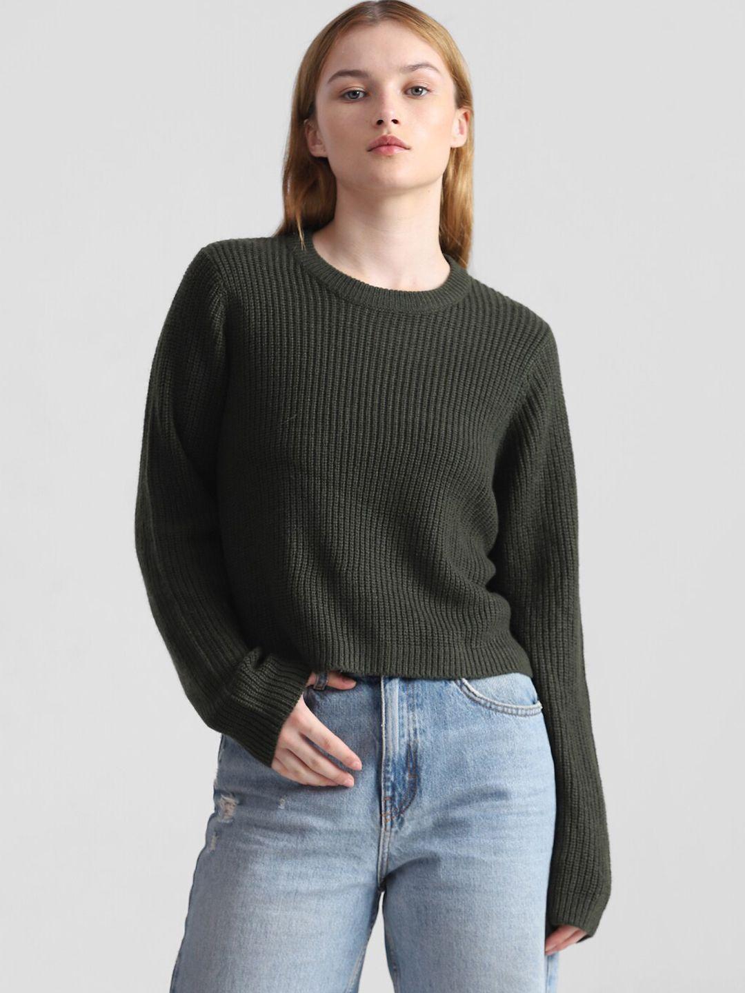 only women ribbbed crop pullover sweater