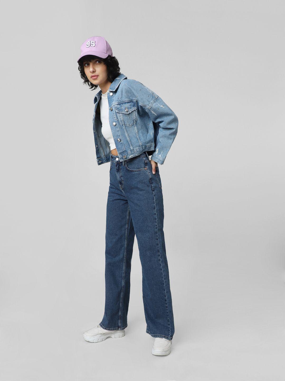 only women straight fit high-rise jeans