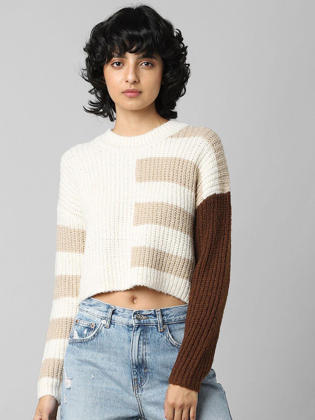 only women striped crop pullover