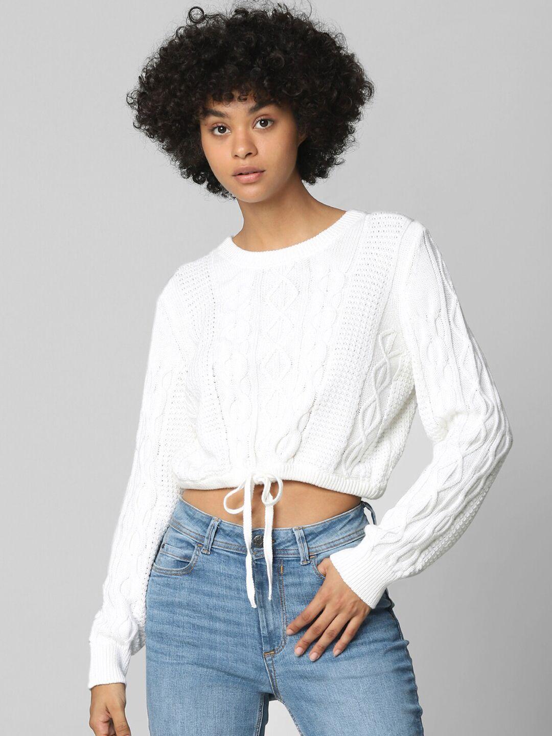 only women white crop pullover