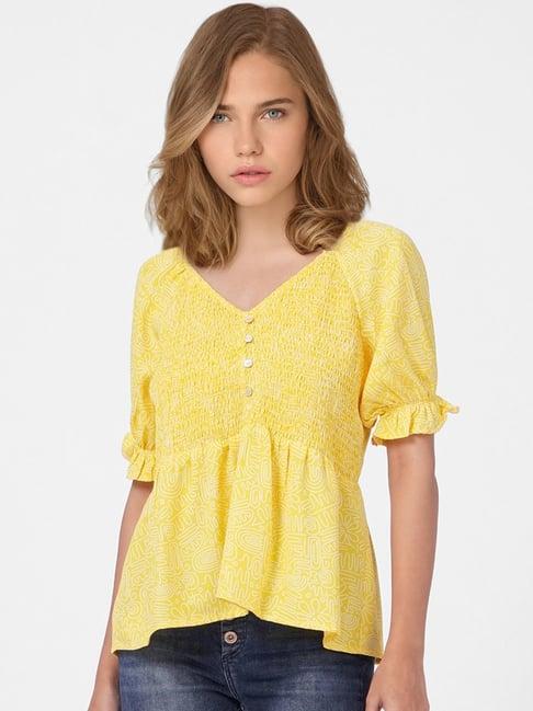 only yellow printed top