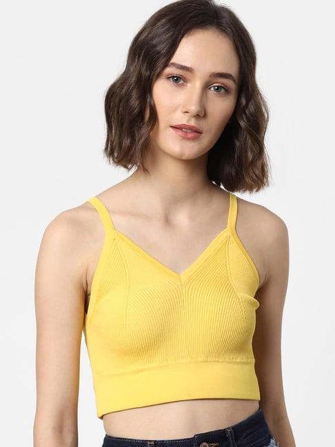 only yellow v neck top