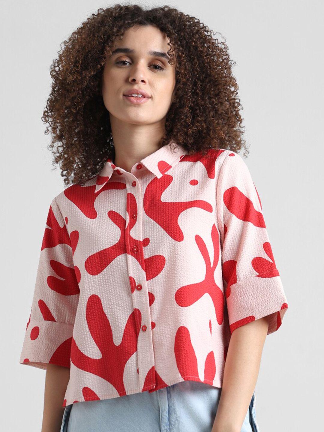 only abstract printed pure cotton casual shirt