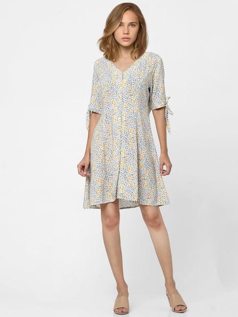 only beige printed a line dress