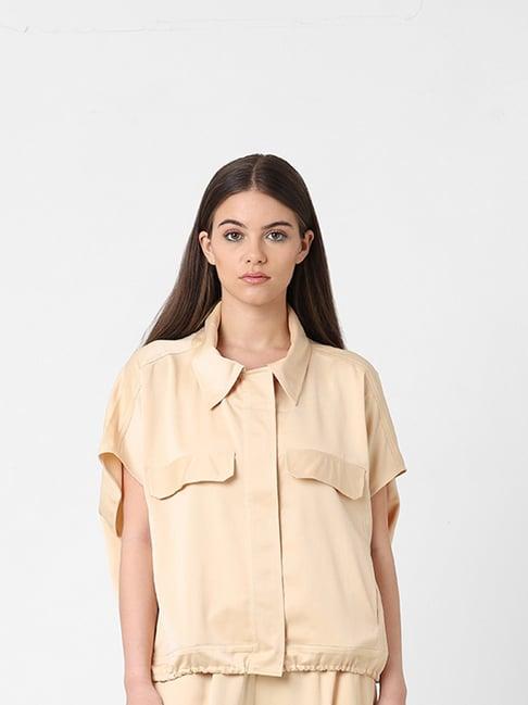 only beige regular fit shirt