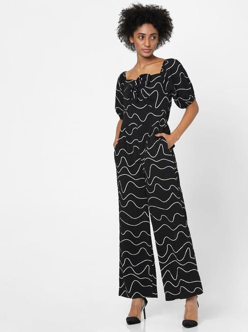 only black & white printed jumpsuit