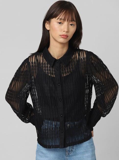 only black lace shirt