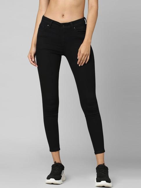 only black mid rise jeans