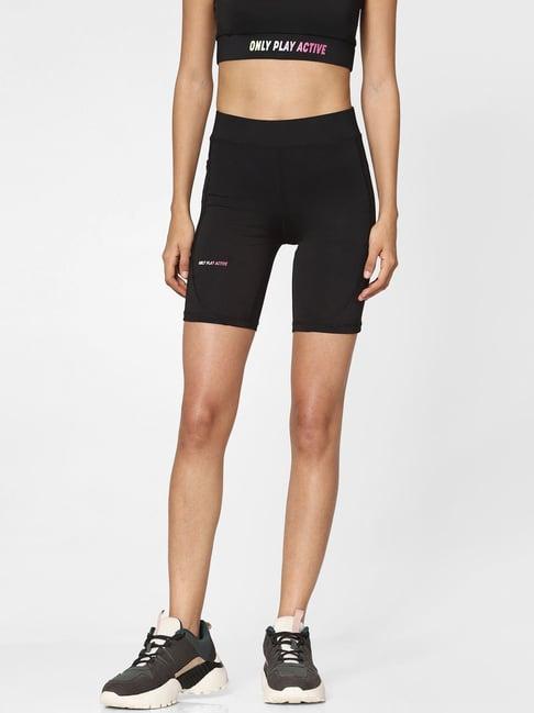 only black regular fit cycling shorts