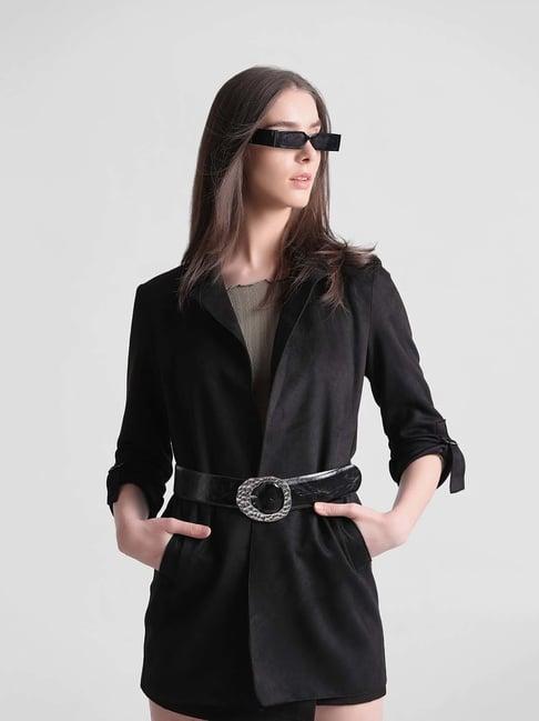 only black slim fit coat