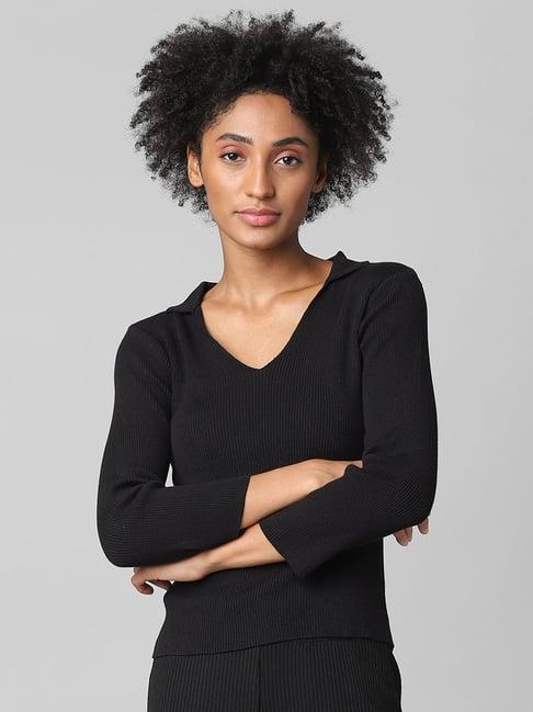 only black v neck pullover