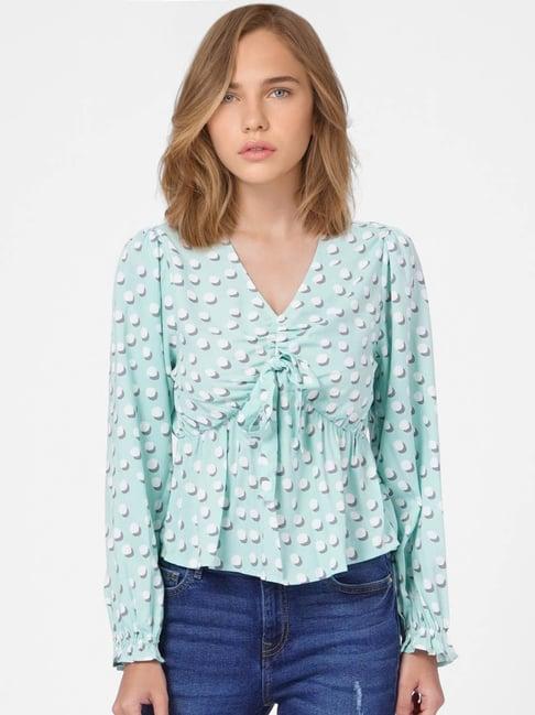 only blue polka dot top