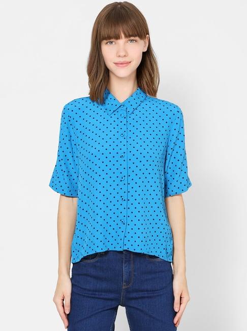 only blue polka dots shirt