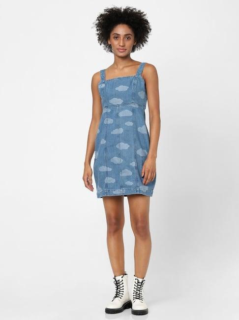 only blue printed dress